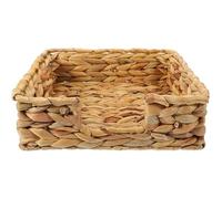 DOITOOL Panier Carré en Paille Tressée Naturelle 22x22x7 Cm, Boîte de Rangement Décorative Multifonction pour Bureau et Maison, Organisateur de Mouchoirs en Papier, Panier Tissé