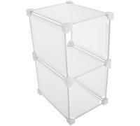 DOITOOL Panier de Rangement pour Congélateur 2 Compartiments 19x36x24 Cm en Plastique Robuste, Séparateur D’étagère Escalier pour Organisation Réfrigérateur et Congélation, Accessoire