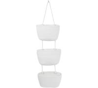 DOITOOL Panier Suspendu Mural Tressé à 3 Niveaux en Corde de Coton | Rangement la Cuisine ou Salle de Bain, Design Bohème Blanc, Option Porte, pour Plantes ou Toilettes