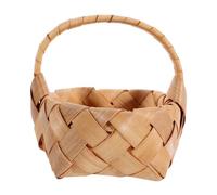 DOITOOL Panier Tressé en Bois Mini Poignée Panier Portable Décoratif pour Photo Accessoire Photo Polyvalent Corbeille Fruits Légère et Décoration