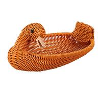 DOITOOL Panier Tressé Imitation Rotin en Forme de Canard, Panier de Rangement pour Collations et Fruits, Matériau Pp Facile à Laver, Résistant la Décoloration, Cuisine et Salon