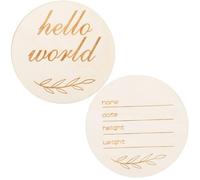 DOITOOL Panneau en Bois Marron pour Annonce de Naissance Nom Bébé, 2 Pièces Minimalistes, Présent Naissance pour Nouveaux Parents