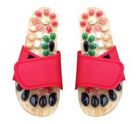 DOITOOL Pantoufles Thérapeutiques de Massage à Enfiler, Semelle Antidérapante Massage Plantaire Ciblé, Confort Longue Durée, Couleur Rouge, Taille 41-42, Détente à Domicile