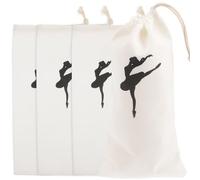 DOITOOL Paquet à Chaussures de Ballet en Toile Résistante Cordon de Serrage Lot de 4 Grand Espace de Rangement pour Accessoires de Danse