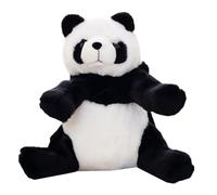 DOITOOL Paquet à Dos Panda en Peluche Noir pour Garçon et Filles, Grosse Capacité Rangement Jouets, Confortable et Créatif pour Garçons et Filles à L'école Sortie