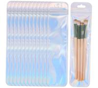 DOITOOL Paquet Auto-scellants Longs 5,5x22 Cm Holographiques en Polypropylène Réutilisables Imperméables pour Rangement Pinceaux, Bijoux, Cosmétiques, Accessoires Multi-usages