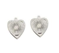 DOITOOL Paquet de 2 Kit de Pendentifs Rétro Verre Trays Argenté Antique pour Création de Bijoux DIY avec Personnalisables et Accessoires de Bricolage