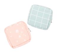 DOITOOL Paquet de Rangement Compact Portable pour Serviettes Hygiéniques 2 Pièces en Tissu Coton pour Filles, pour L'école Activités en Extérieur