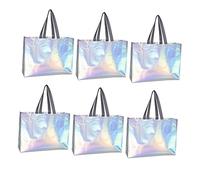 DOITOOL Paquet Fourre-Tout Non Tissés Moyen Format Poignée, Polypropylène Film Laminé, Résistants à L'humidité, pour Courses et Présents, Lot de 6 Pièces, Usage Quotidien et Pique-niques