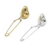 DOITOOL Passoires à Thé Compatible avec Feuilles de Thé en Vrac Lot de 2 en Acier Inoxydable Forme Cœur, Facile à Nettoyer pour Maison et Tea Party