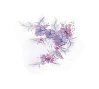 DOITOOL Patch Brodé Fleur en Tulle Violet Perles à Coudre Faites à la Main Accessoire de Vêtement Décoratif DIY pour Robes Couture et Embellissement Patch de Robe Sequins 1 Pièce