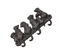 DOITOOL Patère Murale Fonte Forme Chien Rétro Crochet Animal Robuste pour Manteaux et Clés Style Européen Pastoral Noir pour Amateurs de Chiens