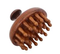 DOITOOL Peigne en Bois à Dents Larges pour Massage du Cuir Chevelu, Outil en Bois de Santal, Soulage la Fatigue, Design Rond, Usage Quotidien pour Soins Capillaires