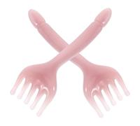 DOITOOL Peigne Masseur de Cuir Chevelu 2pcs en Résine Rose Design Ergonomique pour Massage Tête et Cou, Outil de Massage à Gratter pour Usage Quotidien à Domicile