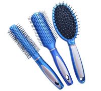 DOITOOL Peignes à Cheveux Bouclés en Pp Lot de 3 Bleu Brosse de Massage Ergonomique pour Démêler et Soigner le Cuir Chevelu des Hommes