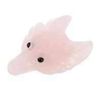 DOITOOL Pendentif Tête de Loup Guérisseur en Cristal Rose Naturel Grosse Taille, Accessoire Créatif pour Amateurs de Bijoux, Symbole de Force et Liberté, Présent Fête et Loisirs