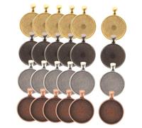 DOITOOL Pendentifs En Alliage De Zinc Vintage Diy 24pcs Couleurs Anciennes Support De Lunette Accessoires De Bijoux Fournitures Créatives Fabrication De Bijoux Projets Artistiques