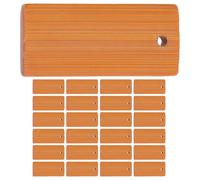 DOITOOL Pendentifs Porte-clés à Peindre ou Écrire en Bambou Rectangulaires 25 Pièces, Surface Vierge, Trous pour Cordon, Aspect Simple, pour Loisirs Créatifs