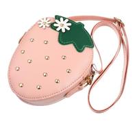 DOITOOL Petit Paquet à Bandoulière de Fraise pour Filles, Léger et Réglable, Pochette Multifonction en PU Détail Métal, pour Shopping et Voyage