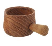 DOITOOL Petit Pichet à Lait en Bois de Teck S, Mini Pot à Crème avec Bec Verseur, Tasse à Expresso Compacte pour Sirop et Café, Ustensile Cuisine Pratique pour Petit Déjeuner