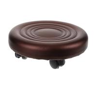 DOITOOL Petit Tabouret à roulettes Faible Tabouret Bas à roulettes Tabouret pour Tout-Petits Pivot Roues De Selles Tabourets De Salon Tabouret De Salon Tabouret Rond Brun Unité Centrale