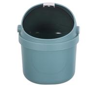 DOITOOL Petite Poubelle de Bureau Mini Astronaute avec Couvercle Rabattable, Plastique Bleu, 21 X 14 X 14 Cm, Corbeille à Papier Compacte pour Bureau, Chambre ou Table de Chevet, Gestion