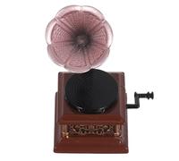 DOITOOL Phonographe Vintage Miniature - Lecteur de Disques Rétro Décoratif pour Étagère, Maison de Poupée et Centre de Table
