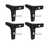 DOITOOL Pieds de Meubles en Métal Triangulaires 10 CM Hauteur, Lot de 4 Pièces Noir Mat Vis, Pieds Robustes pour Canapé, Table Basse, Commode et Bibliothèque, Support Stable pour Mobilier