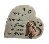 DOITOOL Pierre Tombale Chat Résine Statue Commémorative Cœur Ange pour Jardin Extérieur Souvenir Passage Chat Objet Décoratif Solide et Stable pour Rappel Animalier