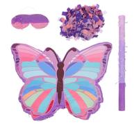 DOITOOL Piñata Violette avec Bâton et Bandeau pour Yeux Décoration D'anniversaire Fille, de Fête pour Casser, Accessoires de Fête Garçon et Filles, Décoration Anniversaire Festive