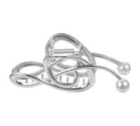 DOITOOL Pince à Cheveux Design Élégant et Simple Forme Note de Musique en Métal Argenté Perles Maintien Sûr pour Femmes pour Concerts et Occasions Diverses