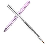 DOITOOL Pinceaux à Maquillage Couleur Aléatoire Capuchon Double-embout 2pcs Compacts en Métal et Fibres Synthétiques pour Paquet de Maquillage et Retouches Précises