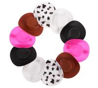 DOITOOL Pinces à Cheveux pour Coiffure Sécurisée Lot de 10 en Plastique Résistantes à la Déformation Forme Mini Chapeaux de Cowgirl Accessoires Stylés pour Fêtes et Halloween