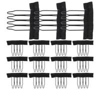 DOITOOL Pinces à Cheveux pour Postiche avec Dents en Acier Inoxydable, 3 Paquet de 10 Pièces, Accessoires Solide en Métal et Tissu pour Bonnet de Postiche, Usage Polyvalent
