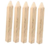 DOITOOL Piquets de Jardin en Bois 5 Pièces pour Aménagement Extérieur Piquet de Clôture de Parterre 20 Cm Bois Naturel et Support Multifonction pour Pelouse et Jardin
