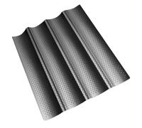 DOITOOL Plaque à Baguette Noir Antiadhésive en Acier au Carbone pour Four | Cuisson au Four, Pâte à Française, Croûte Plus Croustillante, Nettoyage Facile