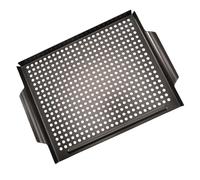 DOITOOL Plaque de Cuisson Antiadhésive pour Barbecue, Poêle à Griller en Acier Épais Rebords Pliés, pour Steaks et Légumes, Usage Camping et Cuisson Extérieure, Plateau de Grillade Noir