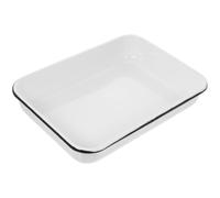 DOITOOL Plaque de Cuisson Émaillée Blanche Antiadhésive Conductivité Thermique, Plat Multifonction pour Restaurants Occidentaux et Cafés Couleur Aléatoire
