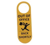 DOITOOL Plaque de Porte Double Face Humoristique Noir et Jaune pour Bureau Panneau Absence Signalisation Facile à Installer Message Anglais Panneau Bureau Porte Occupé Pratique