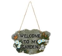 DOITOOL Plaque de Porte Suspendue en Résine Oiseau Décoratif, Panneau de Bienvenue pour Jardin et Terrasse, Décoration Extérieure Solide et Originale, pour Patio et Espace Vert