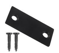 DOITOOL Plaque de Réparation de Serrure de Porte Noire B5 Angle Droit avec 2 Vis Longues Plaque de Quincaillerie pour Gâches Portes Intérieur et Extérieures Accessoire de Fixation Robuste