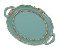 DOITOOL Plateau à Bijoux Vintage Porte-bagues Plat Décoratif en Céramique Vert Clair 11,5 X 8 X 1,5 Cm pour Rangement Bagues, Boucles D’oreilles et Petits Accessoires, Décoration Chambre