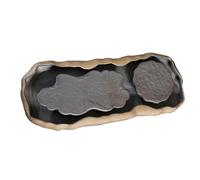 DOITOOL Plateau à Thé Céramique pour Cérémonie du Thé Kung Fu - 1 Pièce Réservoir D’eau Intégré - Design Lotus Délicat - Compacte pour Usage Domestique et Moment de Détente