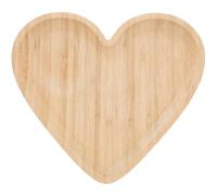 DOITOOL Plateau en Bois de Cœur 25X25 CM X 2 CM Porte-Desserts Multifonction Assiette à Fruits en Bois pour Service Apéritif et Présentation pour Maison Cuisine