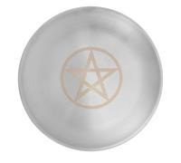 DOITOOL Plateau Pentagramme en Acier Inoxydable, Décoratif, Argenté | Assiette à Bougie Rituelle, Plateau de Présentation en Métal, pour Cérémonies Familiales et Autel Couleur Aléatoire