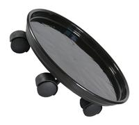DOITOOL Plateau Support à Plantes Rond Noir 27 Cm avec roulettes Pivotantes 360° pour Pots De Fleurs Mobilités Intérieur Extérieur Base Plastifiée Résistante Aux Eaux Excédentaires