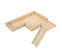 DOITOOL Plateforme Bois pour Hamster Nain avec Échelle et Barrière Sécurisée Accessoire Robuste pour Cage de Petits Animaux comme Gerbilles et Souris Aire de Jeu Sûre