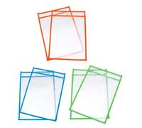 DOITOOL Pochettes Effaçables à Sec Transparentes en Pvc 6 Pièces, Réutilisables pour Écrire des Deux Côtés, Fournitures Scolaires pour Garçon et Filles et Enseignants Plusieurs styles