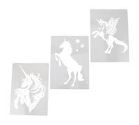 DOITOOL Pochoirs à Motifs de Licornes et Chevaux 3 Pièces, Pochoirs Créatifs en Plastique Robuste pour Peinture Diy, Décoration Murale, Scrapbooking et Projets Artistiques Festifs