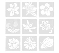DOITOOL Pochoirs de Peinture et Pochoirs Soi-même pour Garçon et Filles 9 Pièces Réutilisables Motifs Feuilles et Fleurs Activités Créatives Loisirs Artistique Scolaire